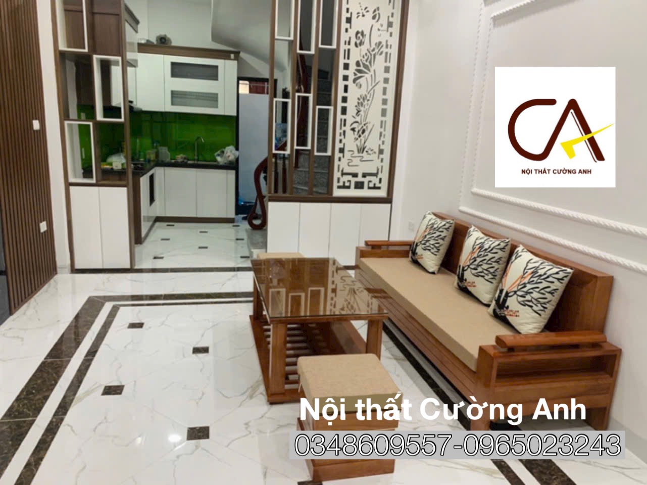Bộ bàn ghế phòng khách sofa sa lông gỗ sồi giá rẻ